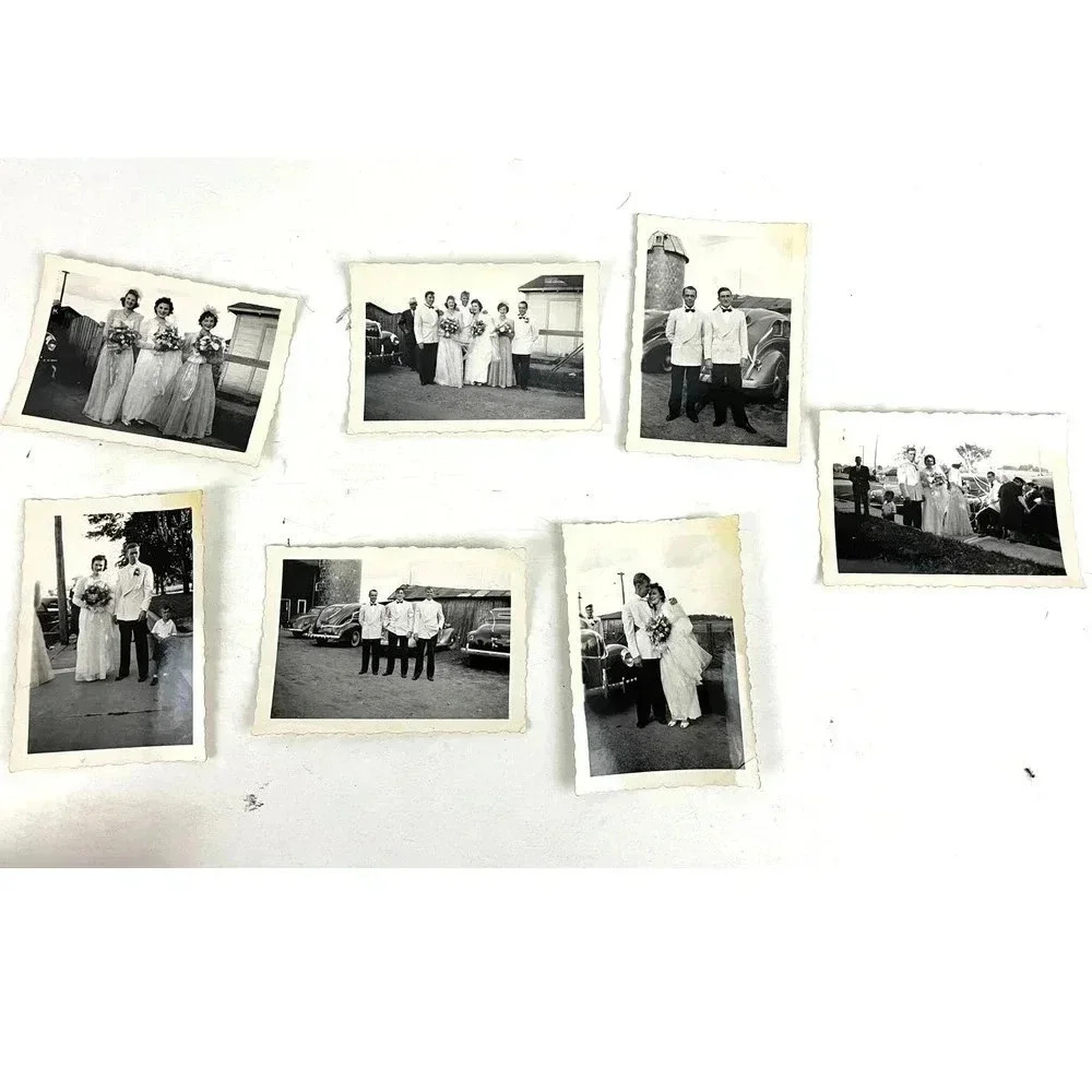 VTG Lot of 7 Wedding Day B&W Family Special Day Photographs Mid 50's